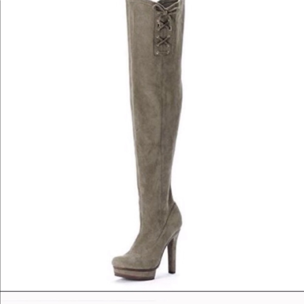 Jennifer Lopez Lisette Grey Over the Knee Boots